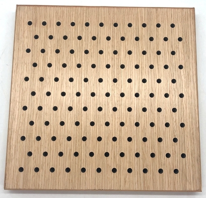 16/16/8mm Ceiling Wooden Oak Veneer Perforated Acoustic Panel Timber Soundproof Board