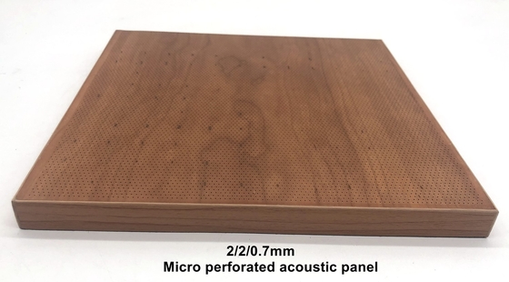 2/2/0.7mm Wooden Finish Invisible Microperforated Acoustic Panel For Walls Soundproof Board