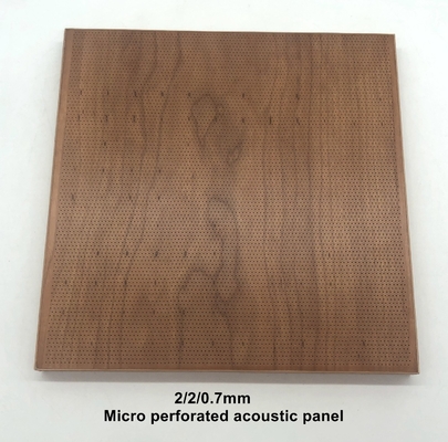 2/2/0.7mm Wooden Finish Invisible Microperforated Acoustic Panel For Walls Soundproof Board