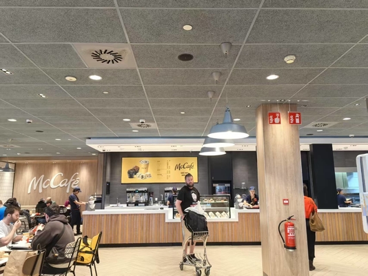 McDonald's Resturant Ceiling Tile Grey Wood Wool Cement Acoustic Panel Soundproofing Board