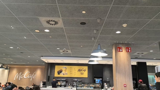 McDonald's Resturant Ceiling Tile Grey Wood Wool Cement Acoustic Panel Soundproofing Board