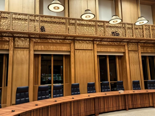 1.8/1.8/0.5mm Boardroom Microperforated Acoustic Wood Panels Soundproofing Timber Board