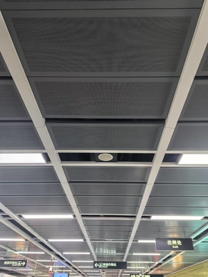 8/8/3mm Subway RAL Grey Perforated Metal Ceiling Tiles Acoustic Panels Soundproof Board