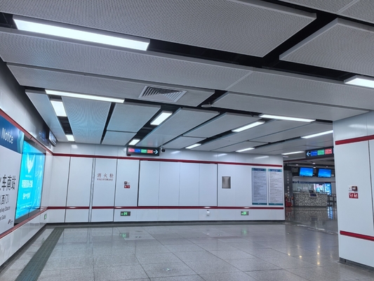 8/8/3mm Subway RAL Grey Perforated Metal Ceiling Tiles Acoustic Panels Soundproof Board