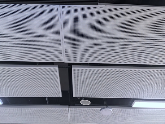 8/8/3mm Subway RAL Grey Perforated Metal Ceiling Tiles Acoustic Panels Soundproof Board