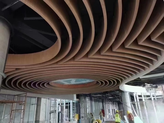Acoustic Linear Wood Panels Metal Ceiling Tile Baffle Soundproof Board Building Materials