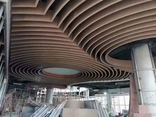 Acoustic Linear Wood Panels Metal Ceiling Tile Baffle Soundproof Board Building Materials