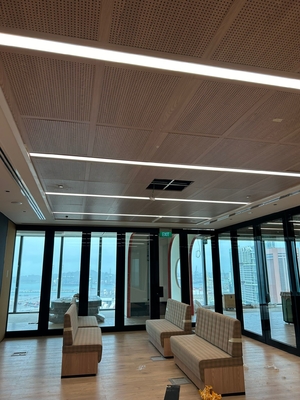 16/16/6mm Oak Laminate Wooden Perforated Acoustic Panel Ceiling Tiles Soundproofing Board