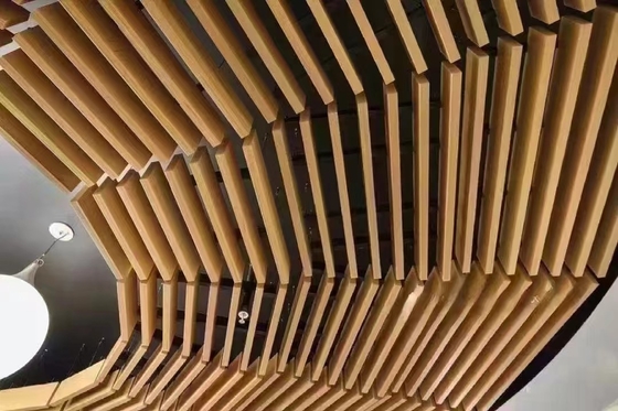 Metal Acoustic Ceiling Tiles Woodgrain Aluminium Composite Sound Proof Insulation Board