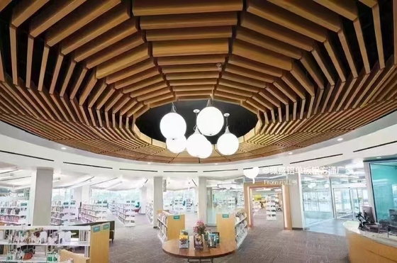 Metal Acoustic Ceiling Tiles Woodgrain Aluminium Composite Sound Proof Insulation Board
