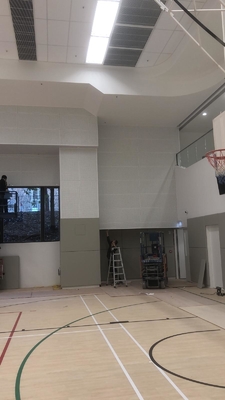 Sport Hall 16/16/6mm White Laminate Wooden Perforated Acoustic Panel Soundproofing Board
