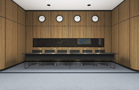 Natural Oak Veneer Conference Hall 2/2/0.7mm Microperforated Wood Panels Wall Acoustic Board 