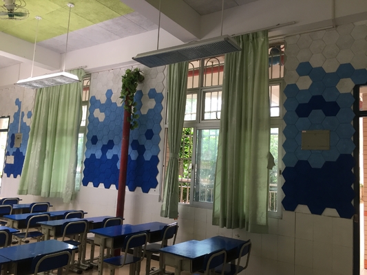 Classroom Wall Hexagon Shape Wood Wool Cement Acoustic Panel Soundproofing Board