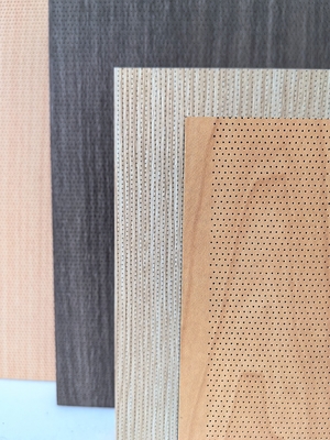 Conference Hall Walnut Veneer 2/2/0.5mm Microperforated Wood Panels Wall Acoustic Board 