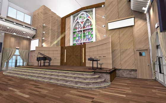 Church Linear Custom Grooved Acoustic Wall Panels Tongue And Grooved Sound Absorption Board