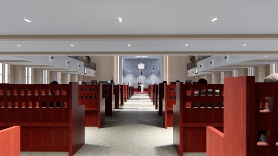 28/4mm Melamine Oak Church Celing Tiles Linear Grooved Acoustic Wall Panels Sound Absorption Board