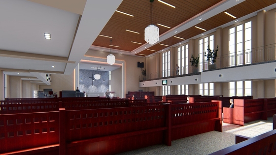 28/4mm Melamine Oak Church Celing Tiles Linear Grooved Acoustic Wall Panels Sound Absorption Board