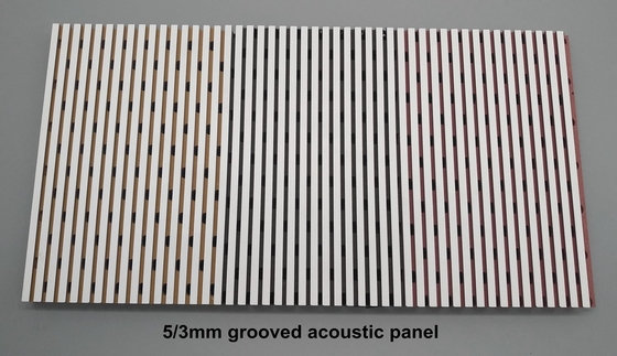 5/3mm Hotel Banquet Hall Grooved Acoustic Panels Ceiling Tile Sound Absorption Board