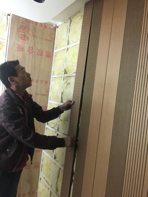 14/2mm Lecture Centre Maple Laminate Wooden Grooved Acoustic Panels Sound Absorption Board