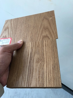 2/2/0.5mm Office Veneer Microperforated Wood Planks Sound Absorbing Wall Acoustic Panel