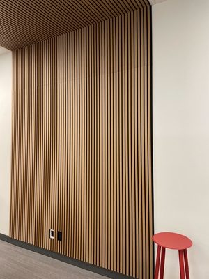 Linear Maple Veneer Tongue And Grooved Soundproofing Slat Wall Ceiling Acoustic Panels