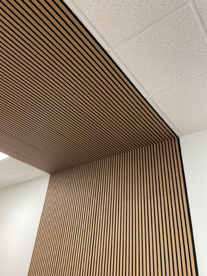 Linear Maple Veneer Tongue And Grooved Soundproofing Slat Wall Ceiling Acoustic Panels