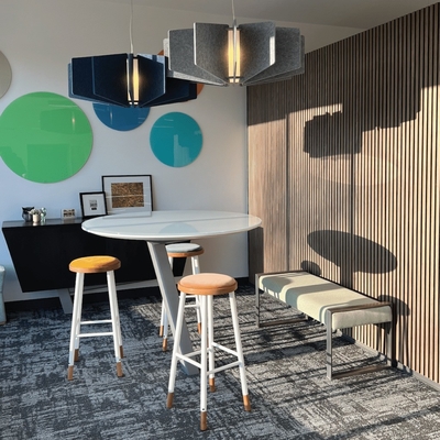 Luxury American Oak Veneer Acoustic Slat Wood Wall Panels Linear Timber Soundproofing Board