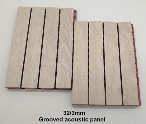 Luxury American Oak Veneer Acoustic Slat Wood Wall Panels Linear Timber Soundproofing Board