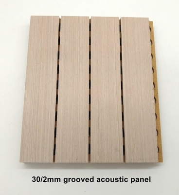 Luxury American Oak Veneer Acoustic Slat Wood Wall Panels Linear Timber Soundproofing Board