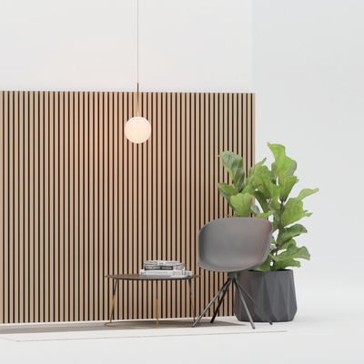 Linear Slat Wooden Grooved Acoustic Panels Decoration Sound Absorption Building Material