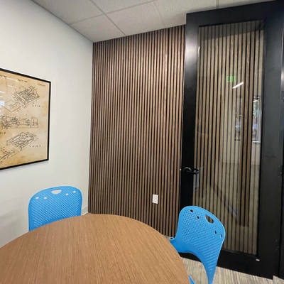 Interior Fluted Linear Slat Wooden Grooved Acoustic Panels Sound Absorption Building Product