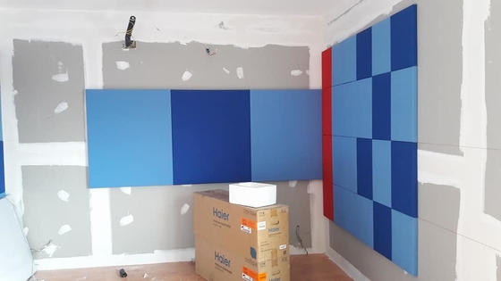 Lightweight Fabric Wrapped Acoustical Wall Panels Fiberglass Sound Absorbing Decorative Material