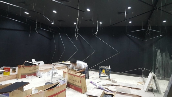 2/2/0.5mm Formica Laminate Black Color Microperforated Wooden Sound Absorbing Acoustic Panels
