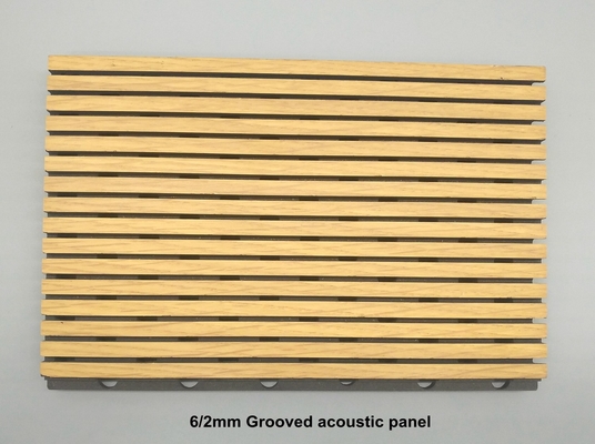 Recording Room Slat Wooden Grooved Acoustic Panels Sound Absorption Building Material
