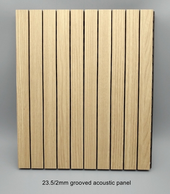 Auditorium Slat Wooden Grooved Acoustic Panels Sound Absorption Building Material
