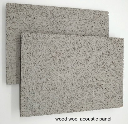 Resturant Ceiling Tile RAL Grey Wood Wool Cement Acoustic Baffles Soundproofing Board