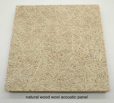 Resturant Ceiling Tile Natural Color Wood Wool Cement Acoustic Panel Soundproofing Board