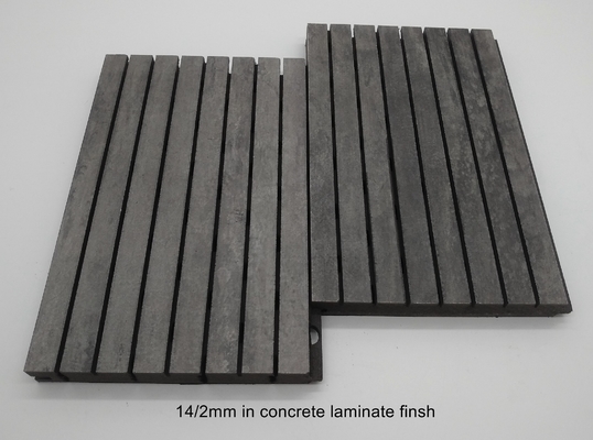 Walnut Veneer Finish Linear Grooved Acoustic Wall Panels Sound Absorption Isolation Board