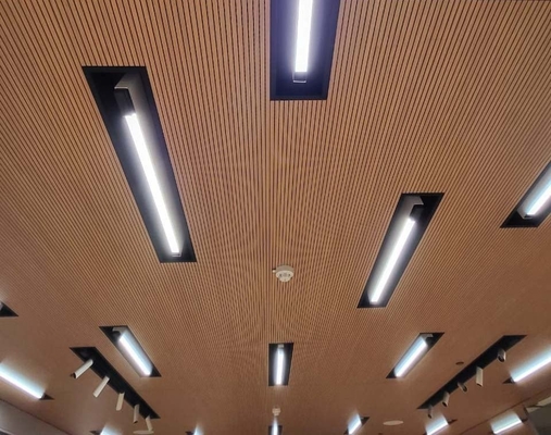 6/2mm Linear With LED Grooved Acoustic Wall Panels Sound Absorption Isolation Board