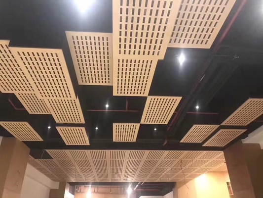 Wooden Ceiling Tiles Grooved Acoustic Wall Panels Sound Absorption Isolation Board