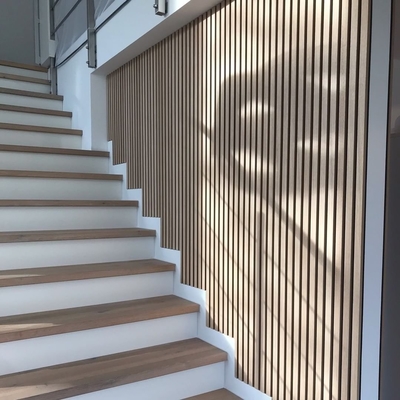 Timber Liner Veneer Grooved Acoustic Wall Panels Sound Absorption Isolation Board