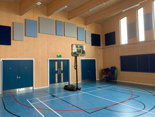 Sport Hall Fabric Wrapped Acoustic Panels Insulation Sound Absorbing Wall Fiberglass Board