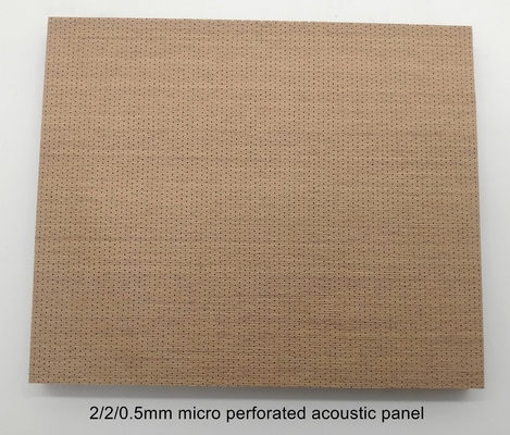 Fireproof High Sound Absorption 2/2/0.5mm Microperforated Acoustic Wall Panels