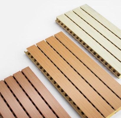 Seamless Ceiling Tile High Absorption Timber Grooved Acoustic Panels Soundproofing Board