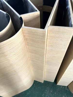 Non-combustible R400 Radium Curved Metal Woodgrain Powder Coating Perforated Panels Soundproof Board RAL