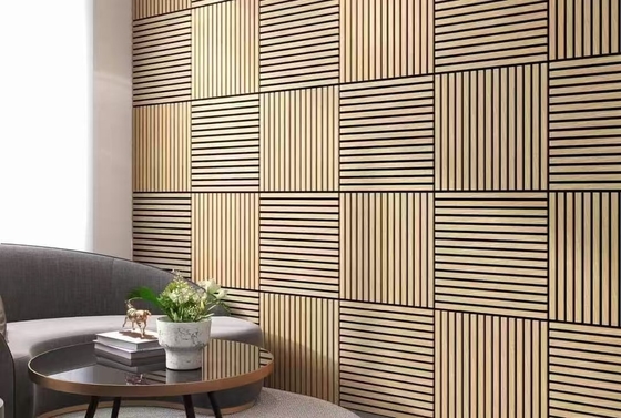 DIY Easy Installation Wooden Akupanel Grooved Acoustic Panels Soundproofing Board