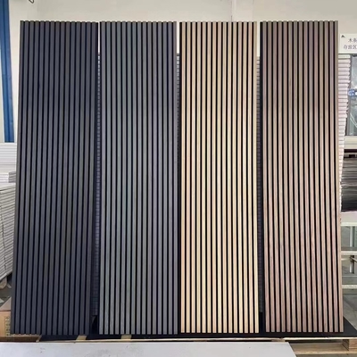 Black Color Timber Decorative Wall Panels Akupanel Felt Acoustic Soundproofing Board