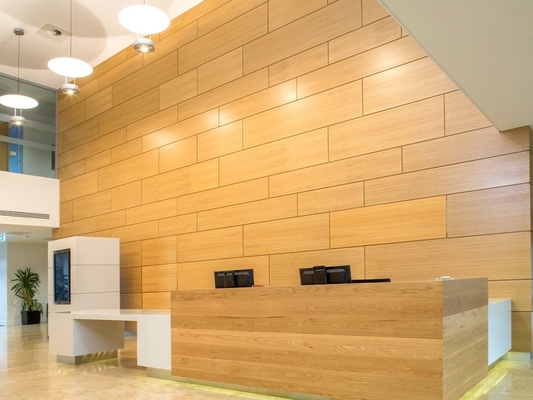 Woodgrain Formica Laminate 2/2/0.5mm Microperforated Acoustic Panels Soundproofing Board