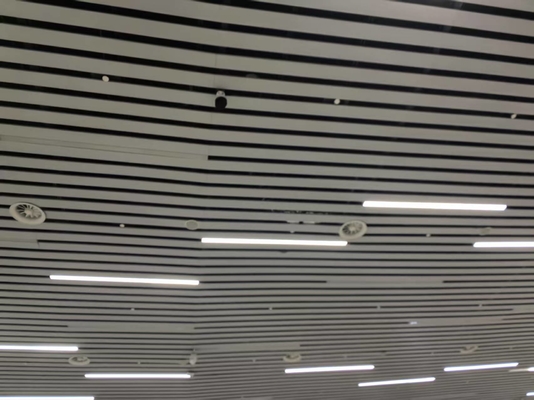 Airport Ceiling Tiles Strips Aluminum Perforated Acoustic Baffles Decorative Sound Board