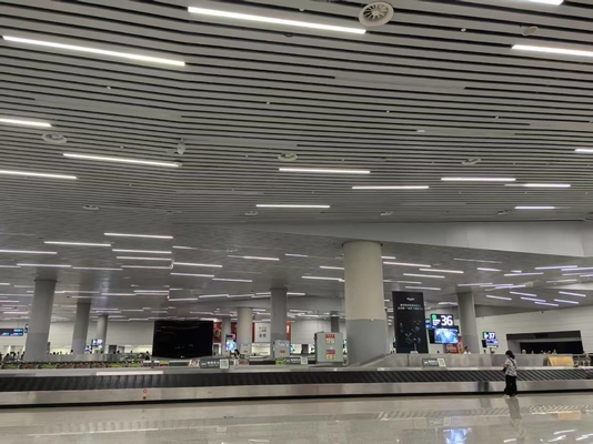 Airport Ceiling Tiles Strips Aluminum Perforated Acoustic Baffles Decorative Sound Board